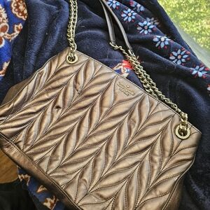Kate Spade Metallic Brown Quilted Shoulder Bag